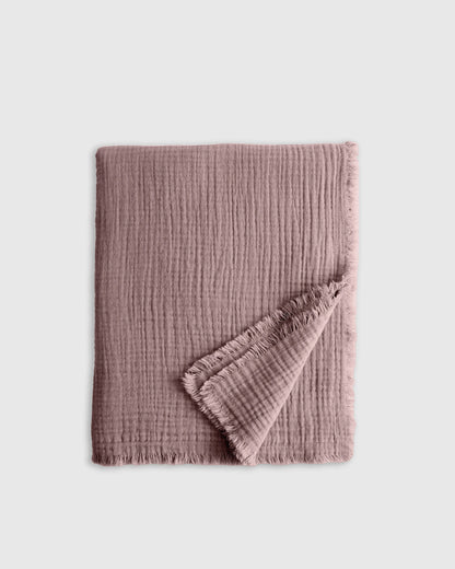 Organic Cotton Gauze Throw - One Size / Fig