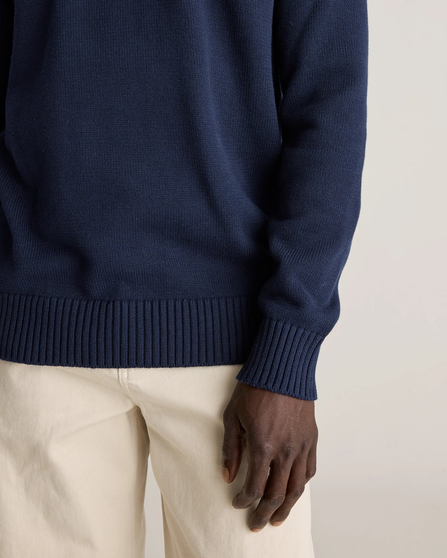 100% Organic Cotton Crewneck Sweater - S / Speckled Beige