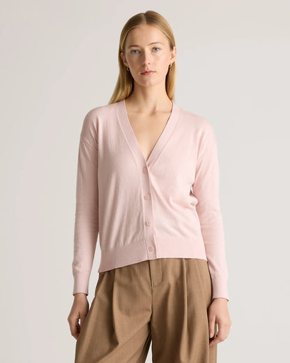 Lightweight Cotton Cashmere Cardigan - XS / Heather Oatmeal