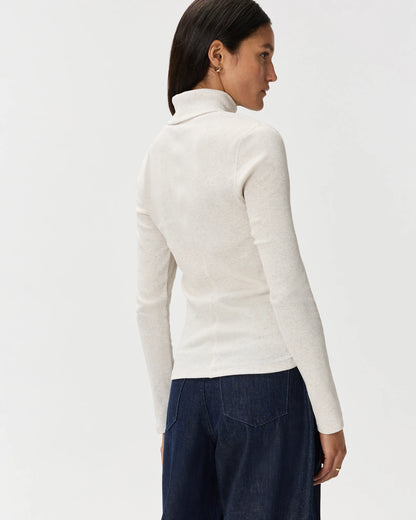 Organic Cotton Micro-Rib Turtleneck - XS / Taupe Brown