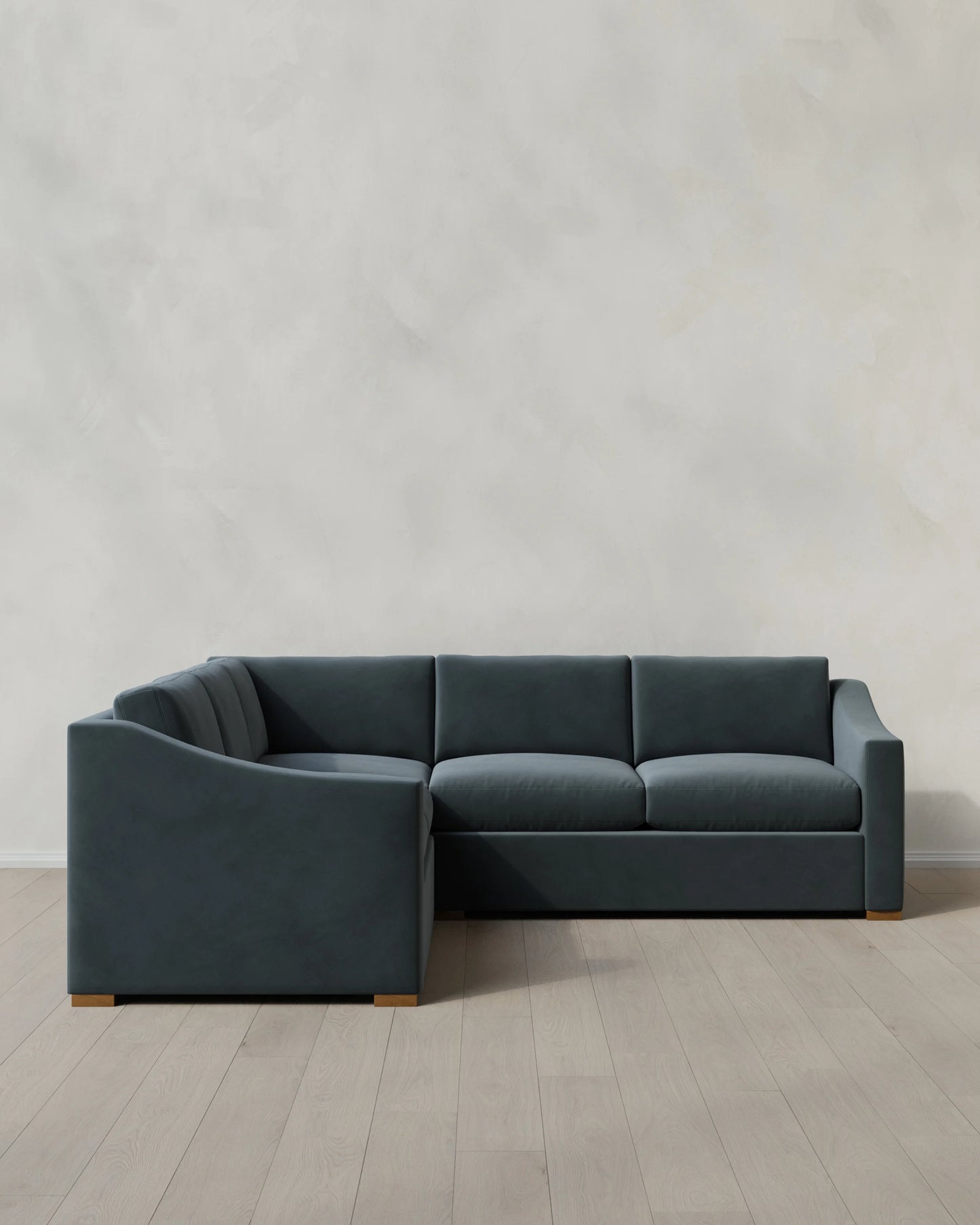 Hollis Slope Arm L Sectional in Performance Velvet - 110x110 / Gunmetal
