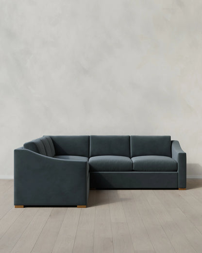 Hollis Slope Arm L Sectional in Performance Velvet - 110x110 / Gunmetal