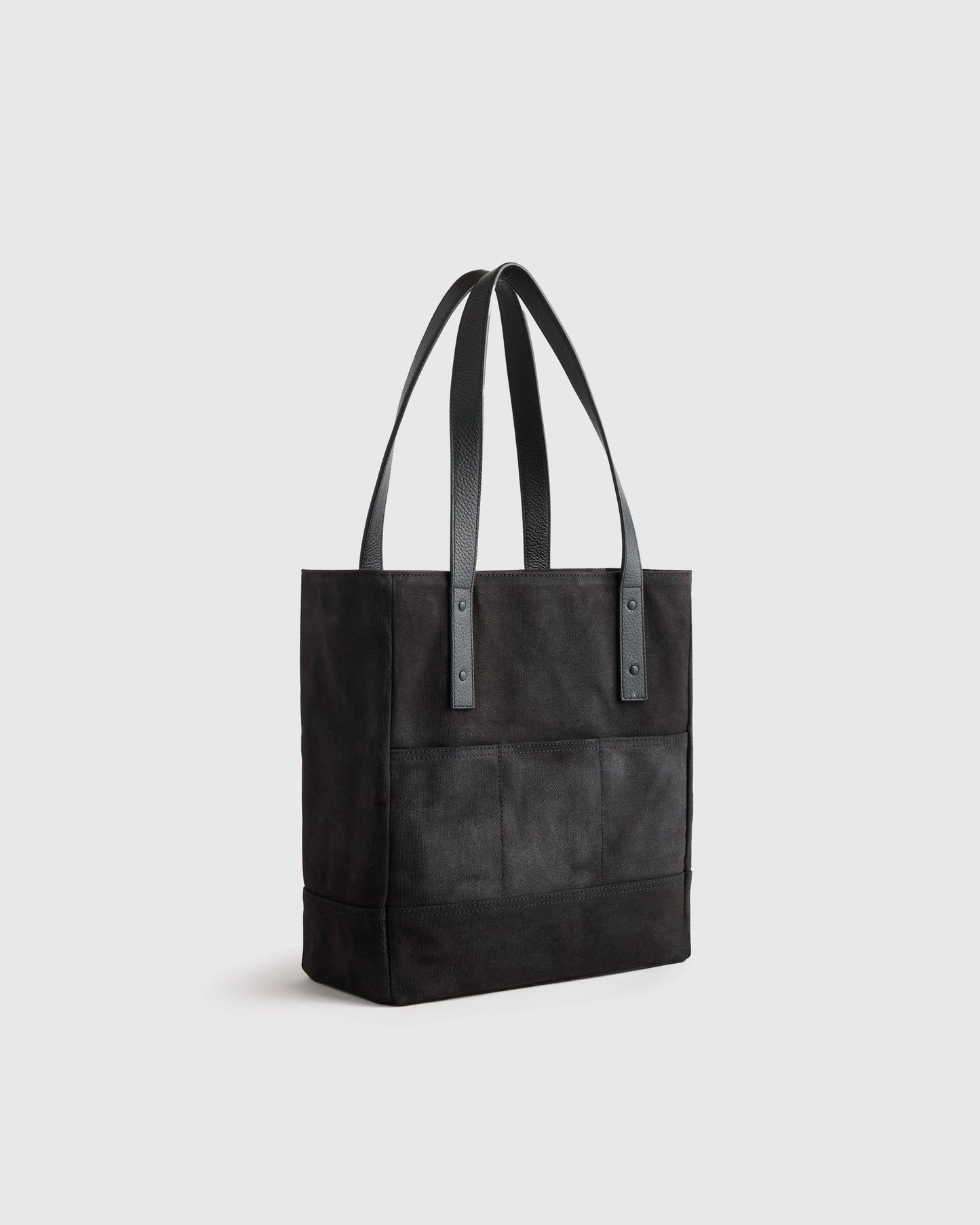 Waxed Canvas Utility Tote - One Size / Black
