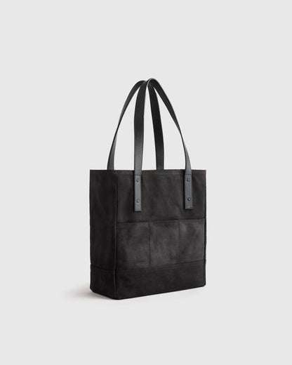 Waxed Canvas Utility Tote - One Size / Black