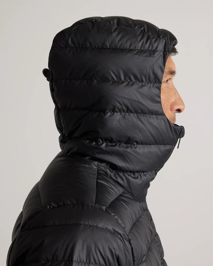 Lightweight Down Packable Puffer Hooded Jacket - S / Black
