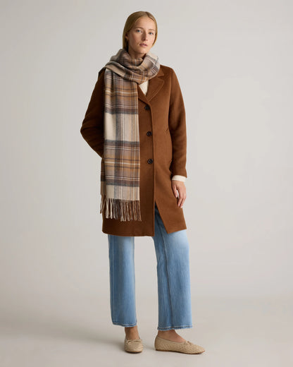 Mongolian Cashmere Tartan Scarf - One Size / Neutral Tartan