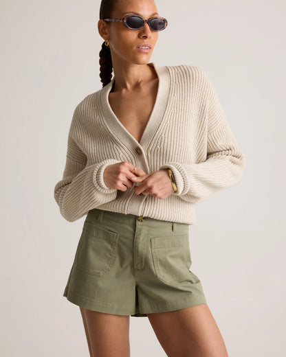 Stretch Cotton Chino Patch Pocket Shorts - 0 / Frost