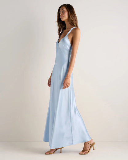 Bianca Stretch Satin Dress - 0 / Garden Sage Green
