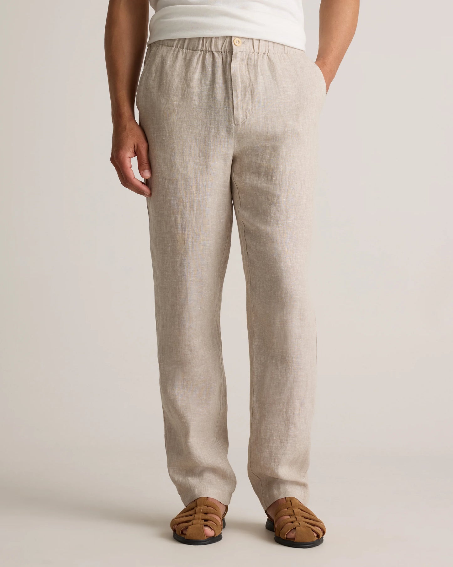 100% European Linen Pants - S / Bayberry Olive