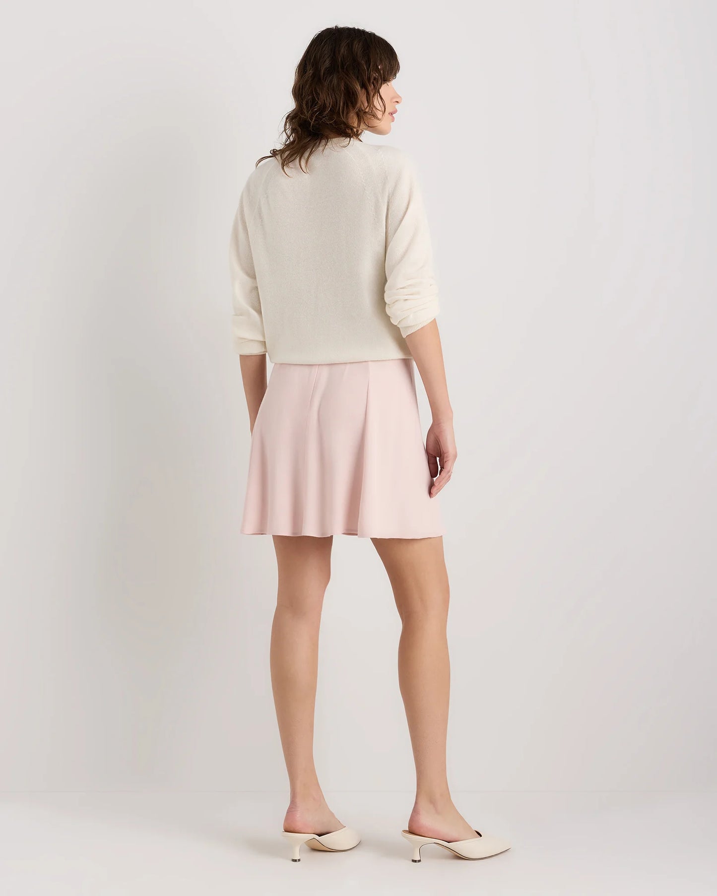 Lightweight Crepe A-Line Mini Skirt - XS / Moonstone Blue