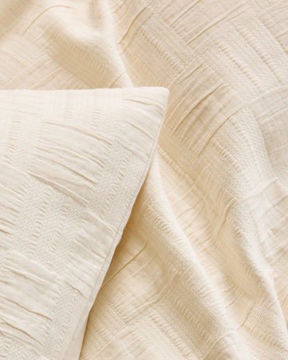 Checkered Matelasse Duvet Cover Set - Twin / Undyed