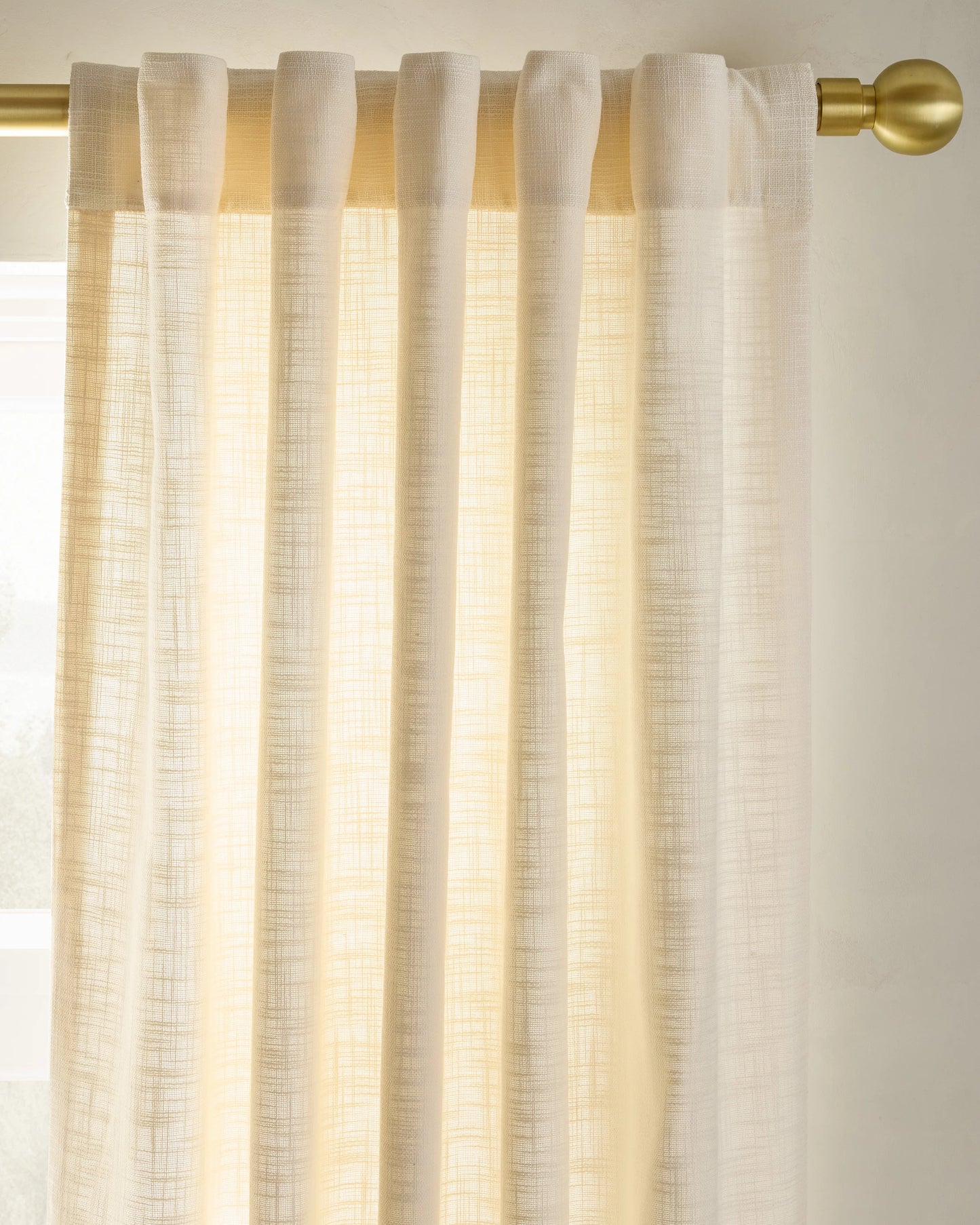 Textured Cotton Curtain - 48x84 / Ivory