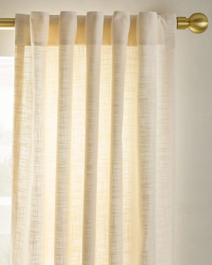 Textured Cotton Curtain - 48x84 / Ivory