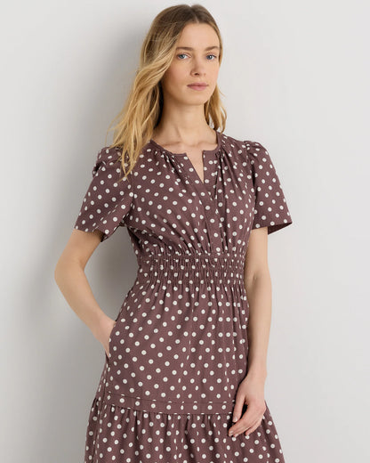 100% Organic Cotton Poplin Tiered Maxi Dress - XS / Riviera Blue Heirloom Floral
