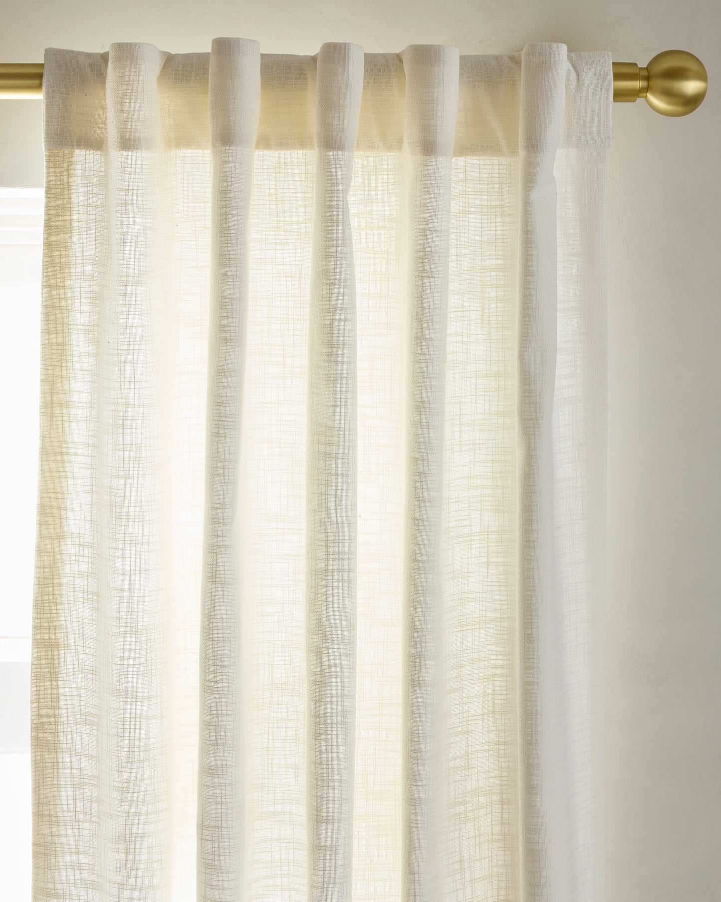 Textured Cotton Curtain - 48x84 / Ivory