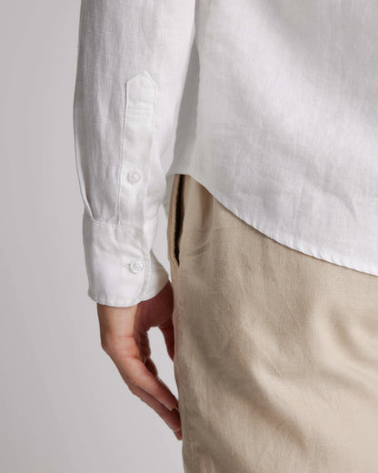 100% European Linen Relaxed Long Sleeve Shirt - XS / Flax