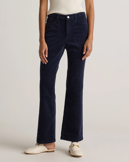 Organic Stretch Corduroy Flare Pants - 0 / Black