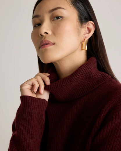 Mongolian Cashmere Fisherman Turtleneck Sweater - XS / Black