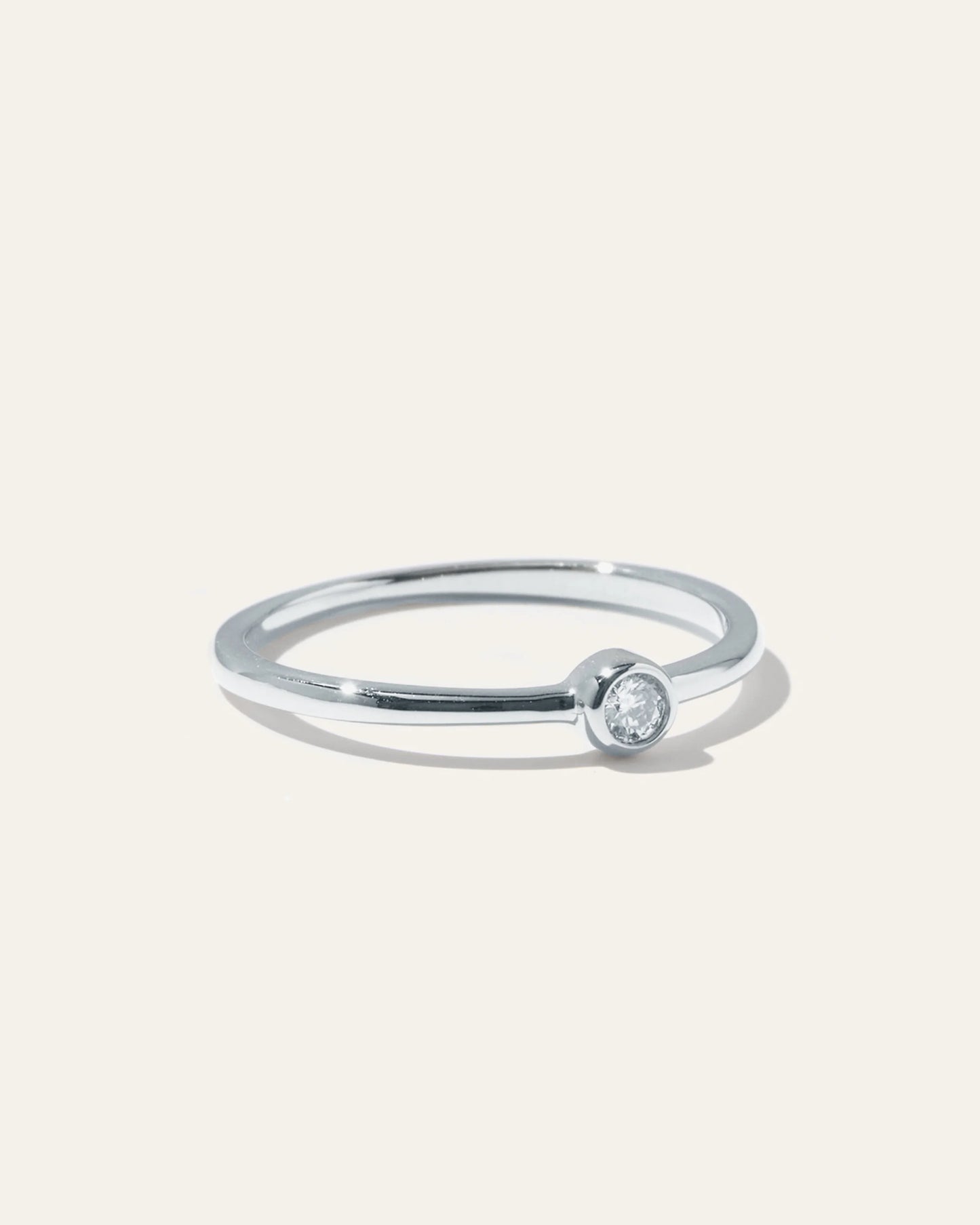 14K Gold Solo Diamond Bezel Ring - 4 / Yellow Gold