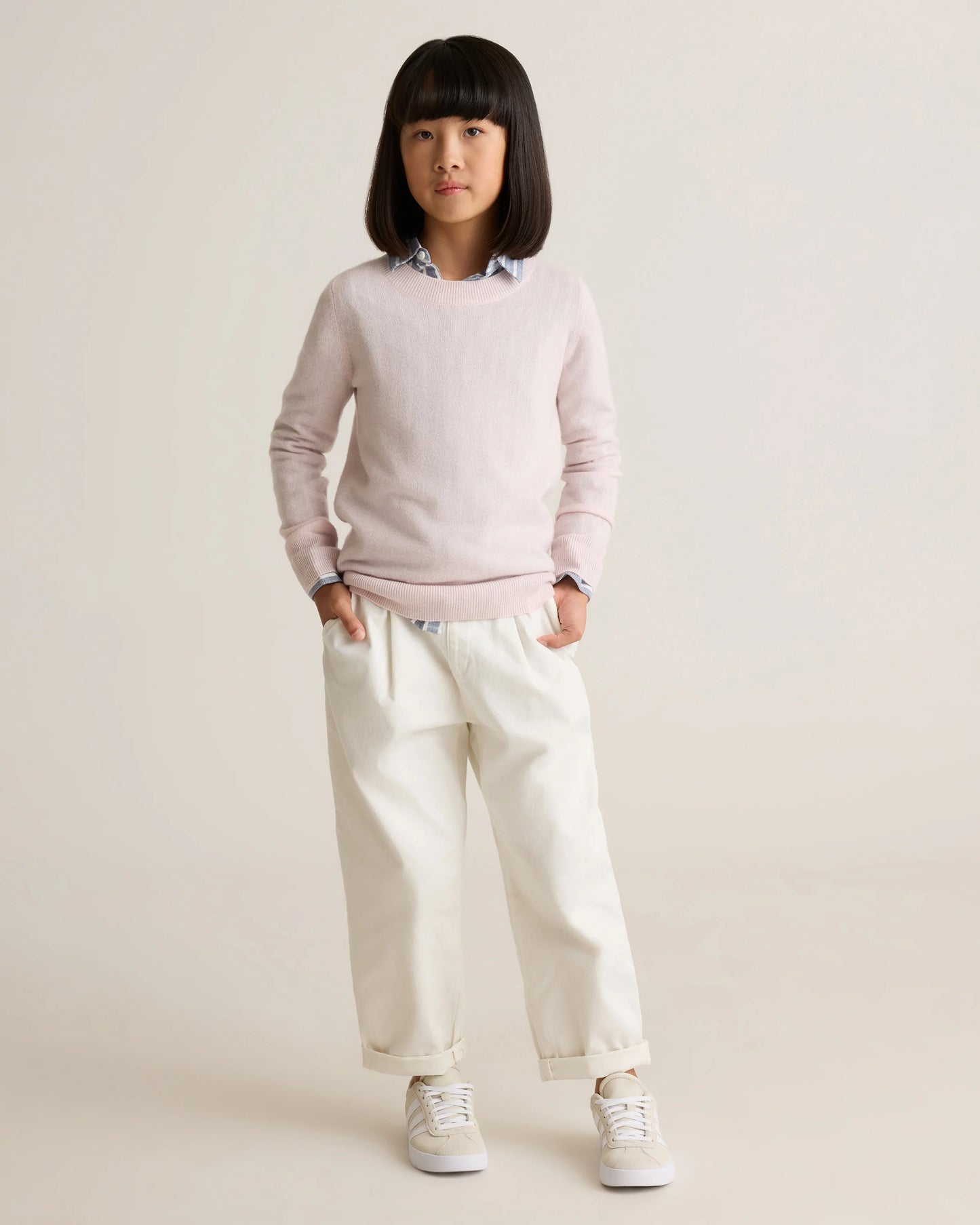 Washable Cashmere Crewneck Sweater - 6 / Heather Grey