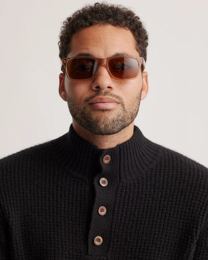 River Polarized Acetate Sunglasses - One Size / Tortoise with Green lens
