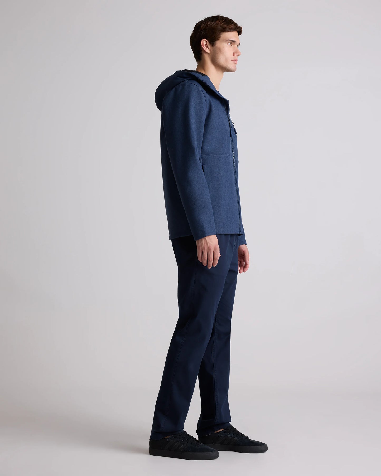 Softshell Fleece-Lined Full-Zip Hooded Jacket - XS / Heather Shady Charcoal