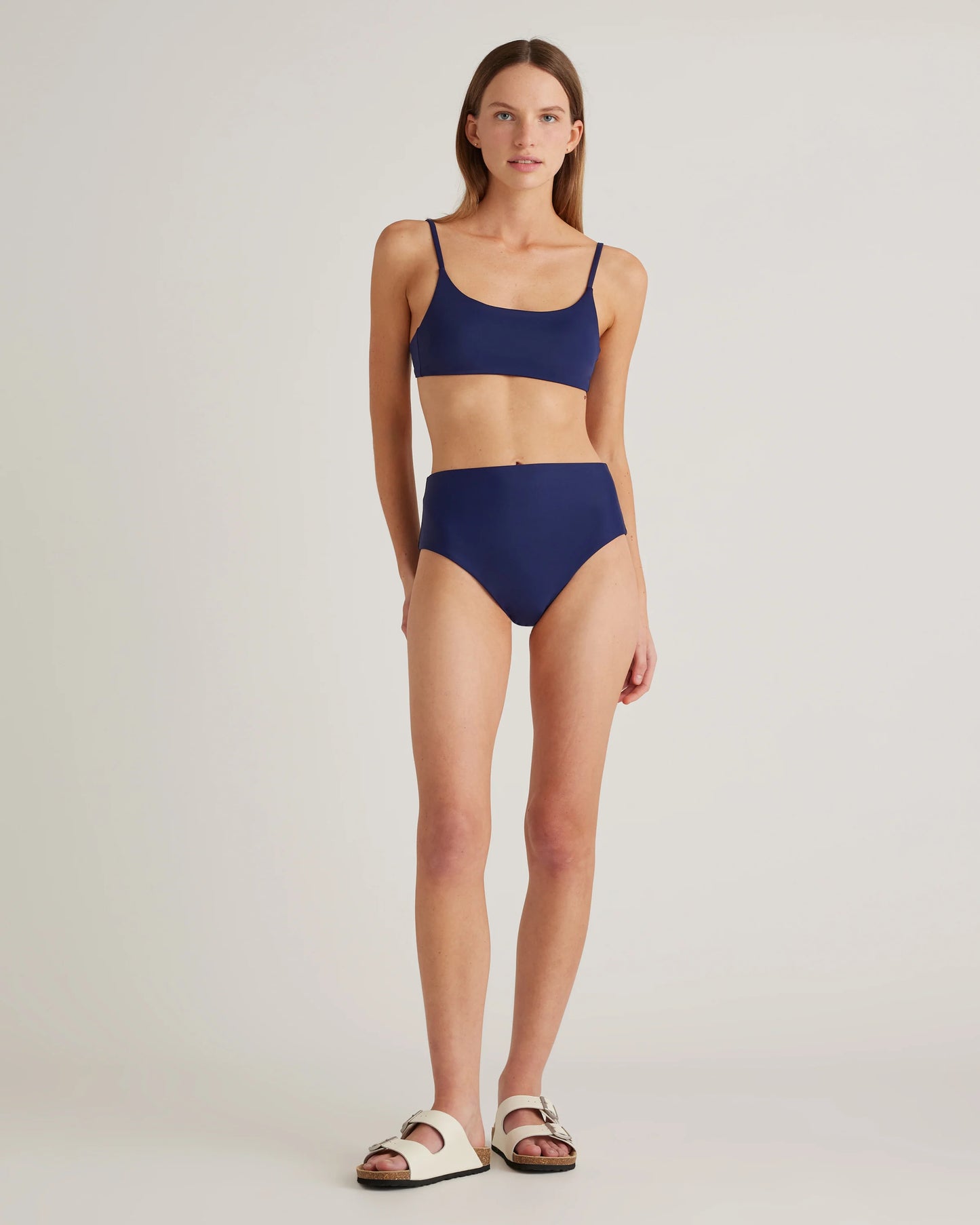 Italian Scoop Neck Bikini Top - XS / Electric Blue Floral