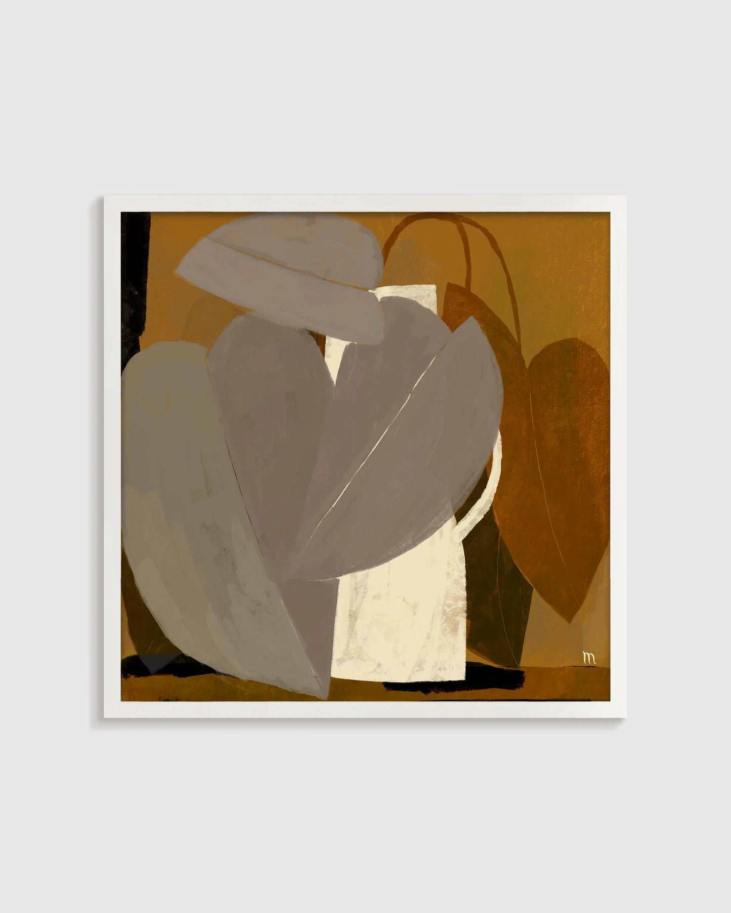 Umber Leaves by Marco Marella - 21.25"x21.25" / Black
