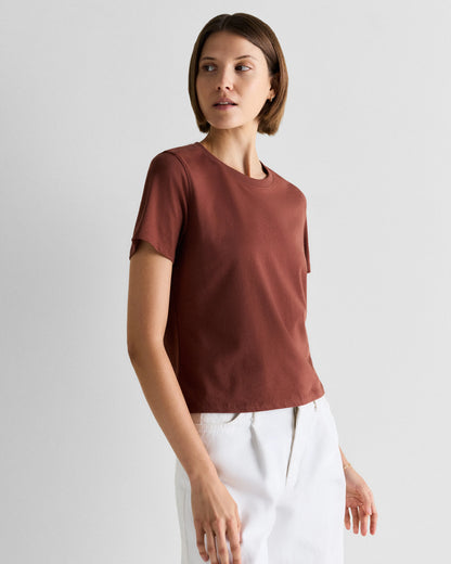 100% Organic Cotton Boxy Crewneck Tee - XS / Shell Pink