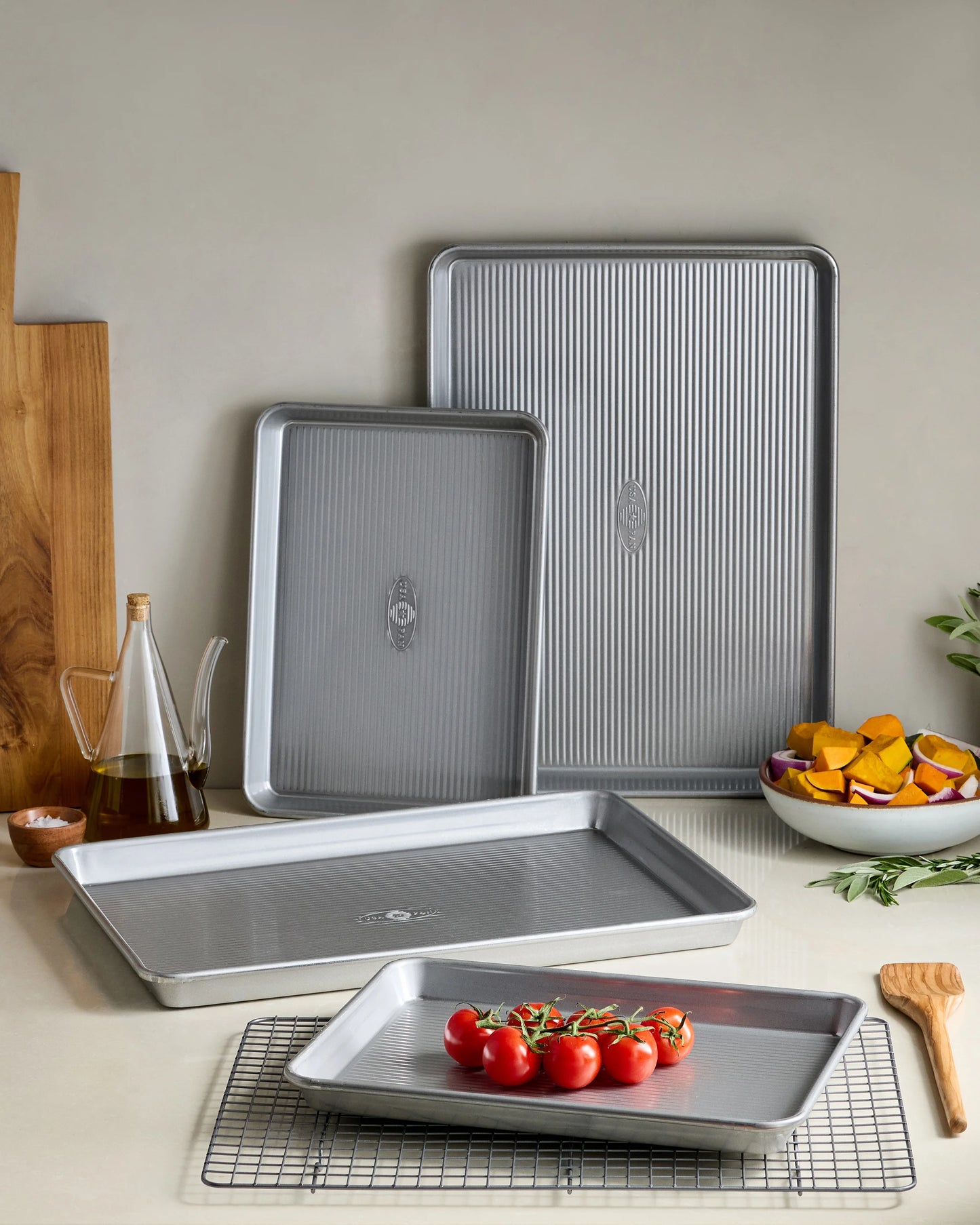 5-Pc Nonstick Steel Baking Sheet Set by USA Pan - One Size / No Color