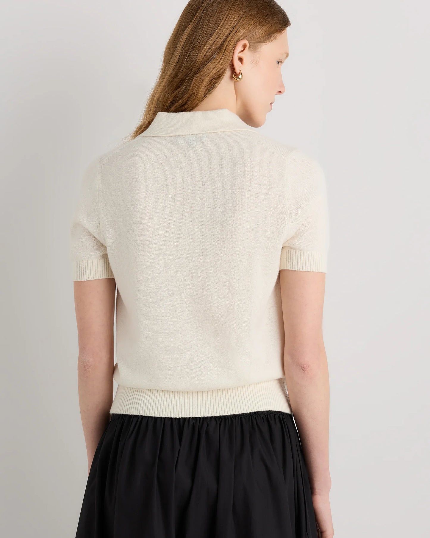 Mongolian Cashmere Short Sleeve Polo - XS / Oatmeal