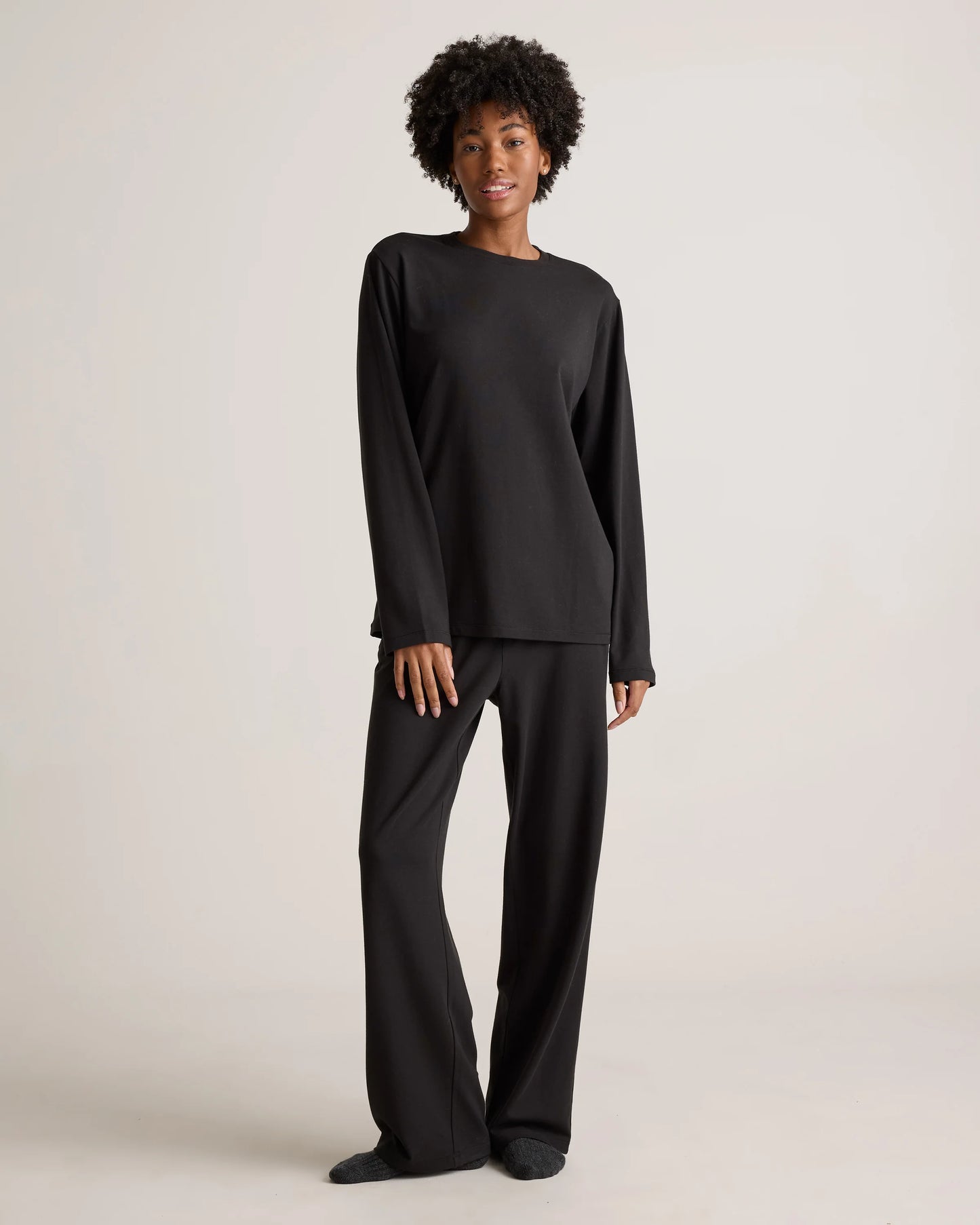Dream Lounge Oversized Long Sleeve Pajama Set - XS / Light Heather Grey