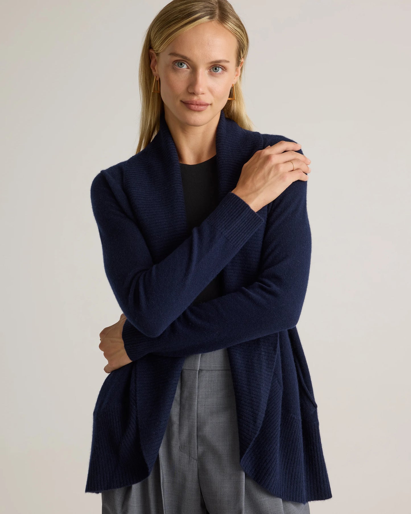 Mongolian Cashmere Open Cardigan Sweater - XS / Brown