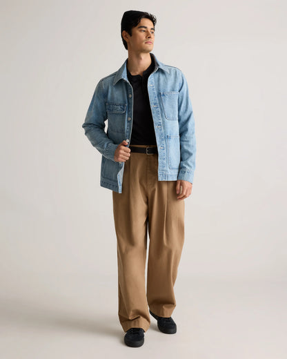100% Organic Cotton Denim Chore Jacket - S / Dark Indigo