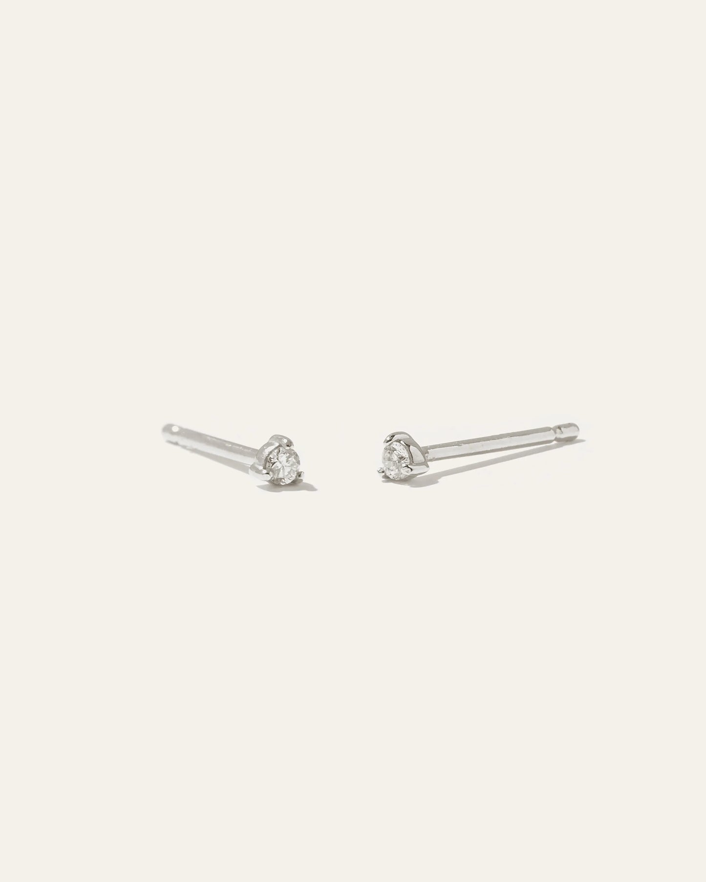 14K Gold Diamond Tiny Studs - One Size / Yellow Gold