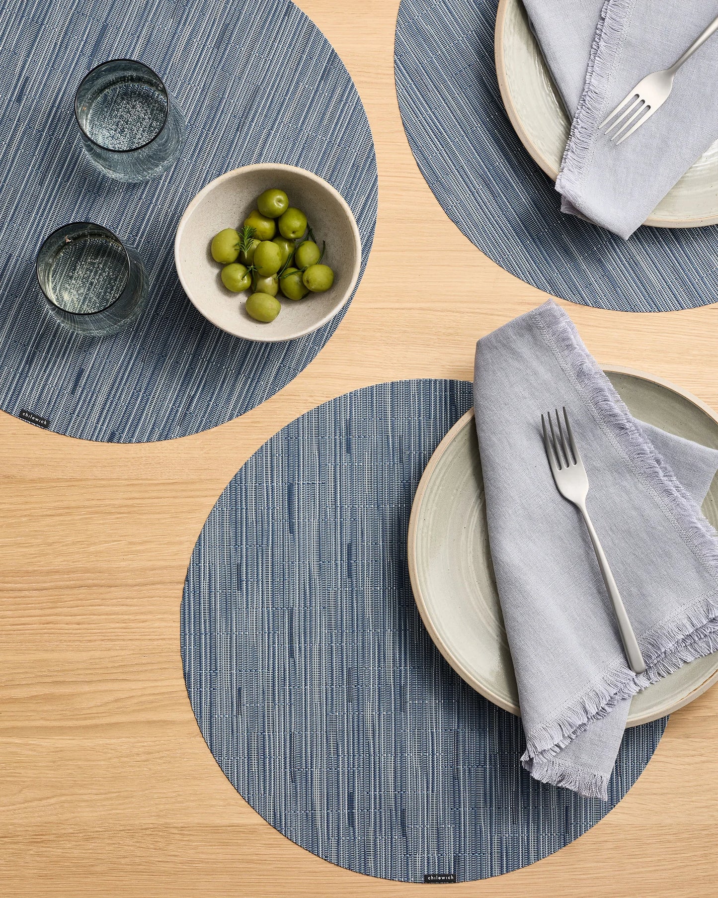 Bamboo Easy-Care Round Placemat, Set of 4 by Chilewich - One Size / Coconut