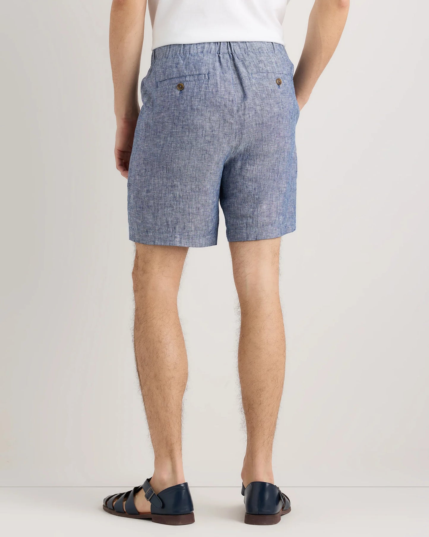100% European Linen Shorts - 7" - S / Black