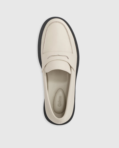 Italian Leather Lug Sole Loafer - 5 / Black