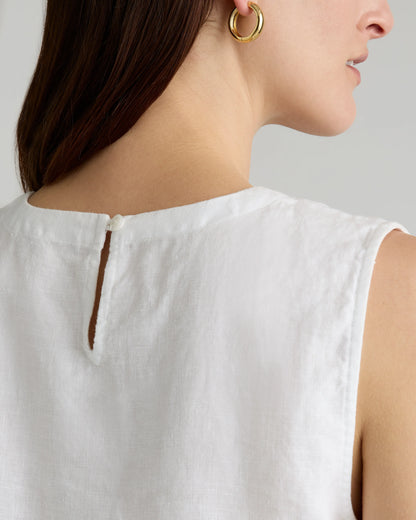 100% European Linen Tank - XS / Black