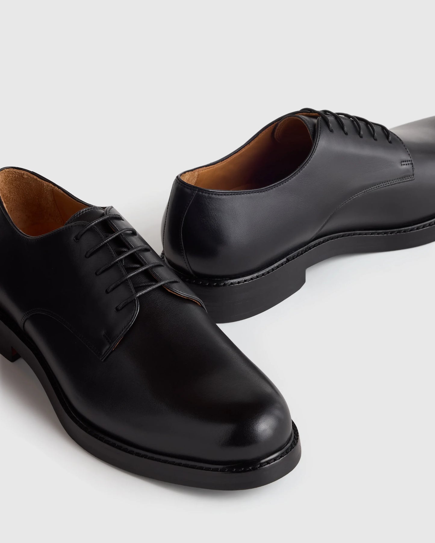 Calfskin Leather Derby - 7 / Brandy