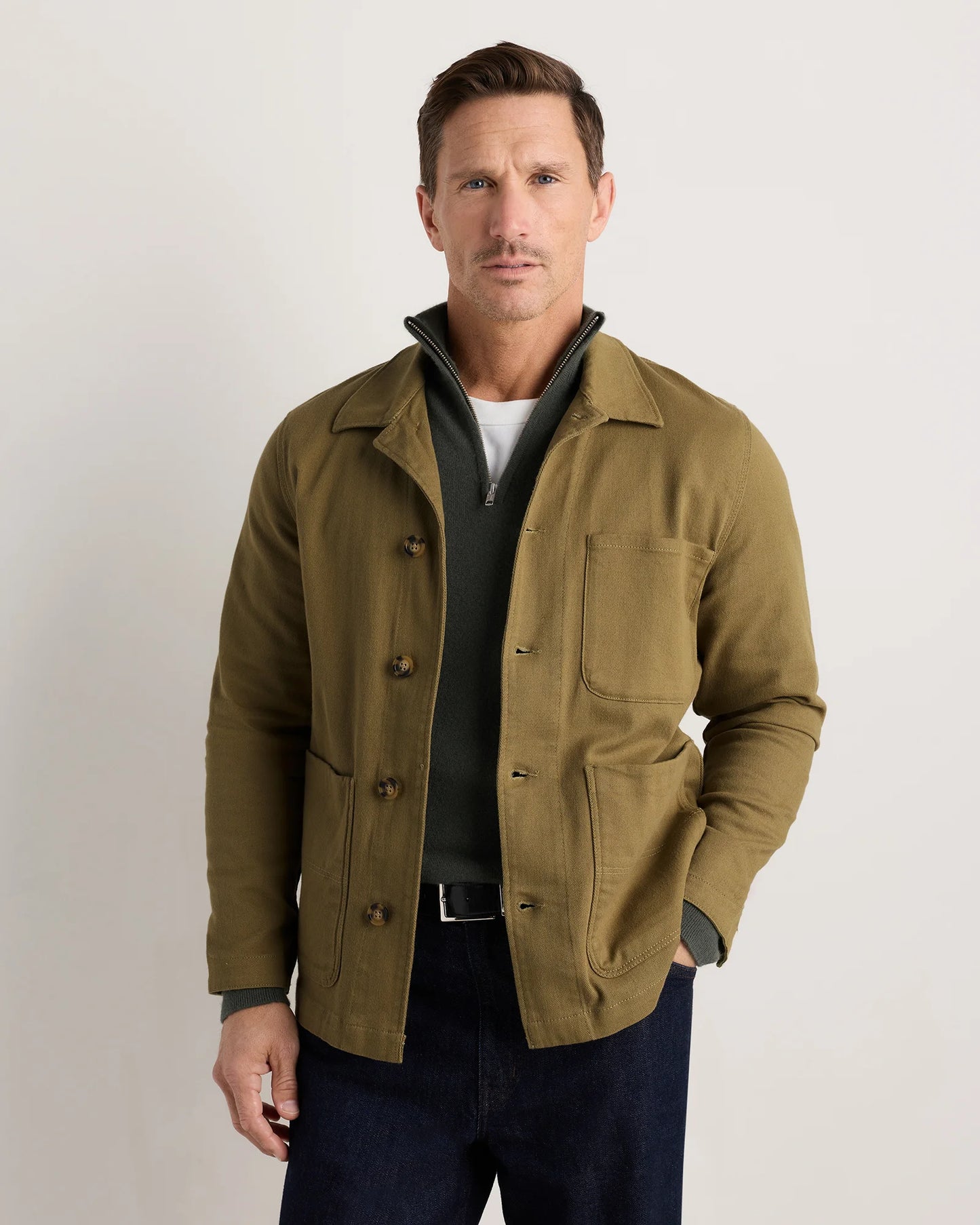 Organic Comfort Stretch Chore Jacket - XS / Vanilla