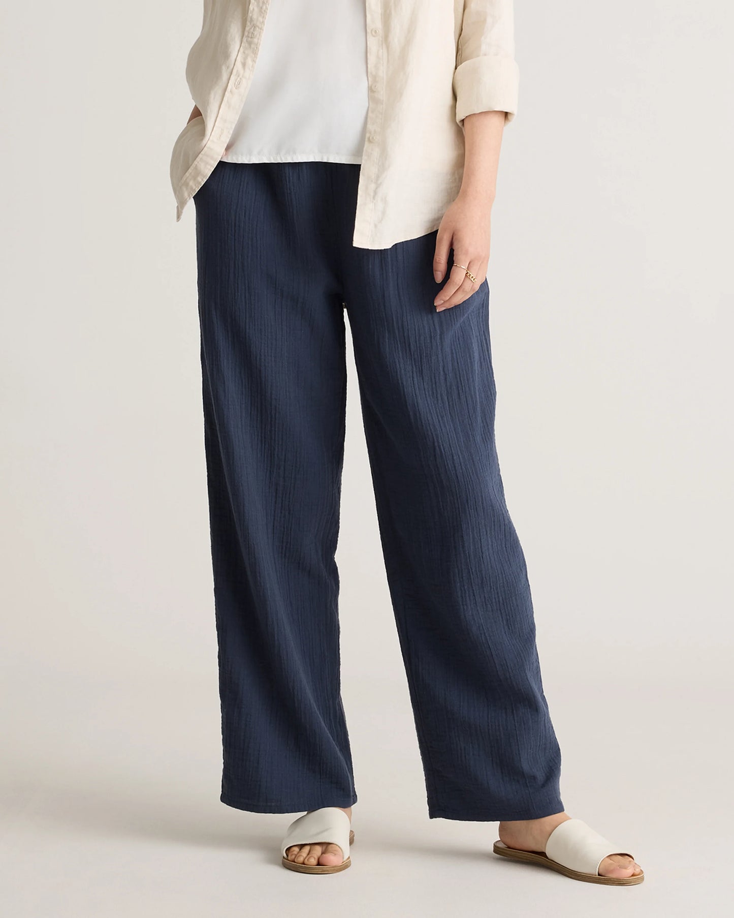 100% Organic Cotton Gauze Straight Leg Pants - XS / Spiced Orange