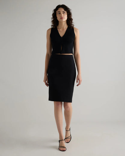 Ultra-Stretch Ponte Pencil Skirt - XS / Charcoal