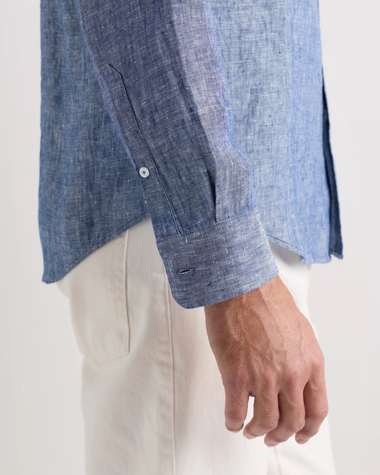 100% European Linen Relaxed Long Sleeve Shirt - XS / Flax