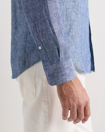 100% European Linen Relaxed Long Sleeve Shirt - XS / Flax