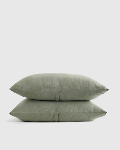 Organic Cotton Gauze Sham Set - Standard / Dried Sage