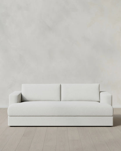 Sierra Curved Arm Sofa in Performance Basketweave - 7ft / Flax
