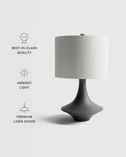 Sculptural Resin Table Lamp - One Size / Speckled White