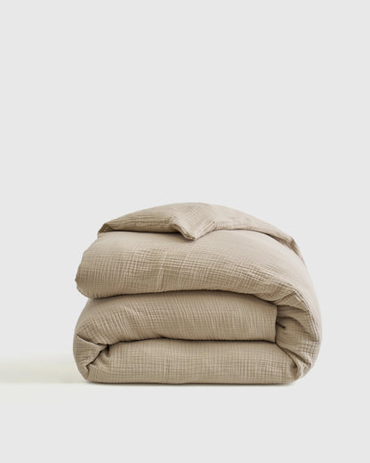 Organic Cotton Gauze Duvet Cover - Twin / Dried Sage