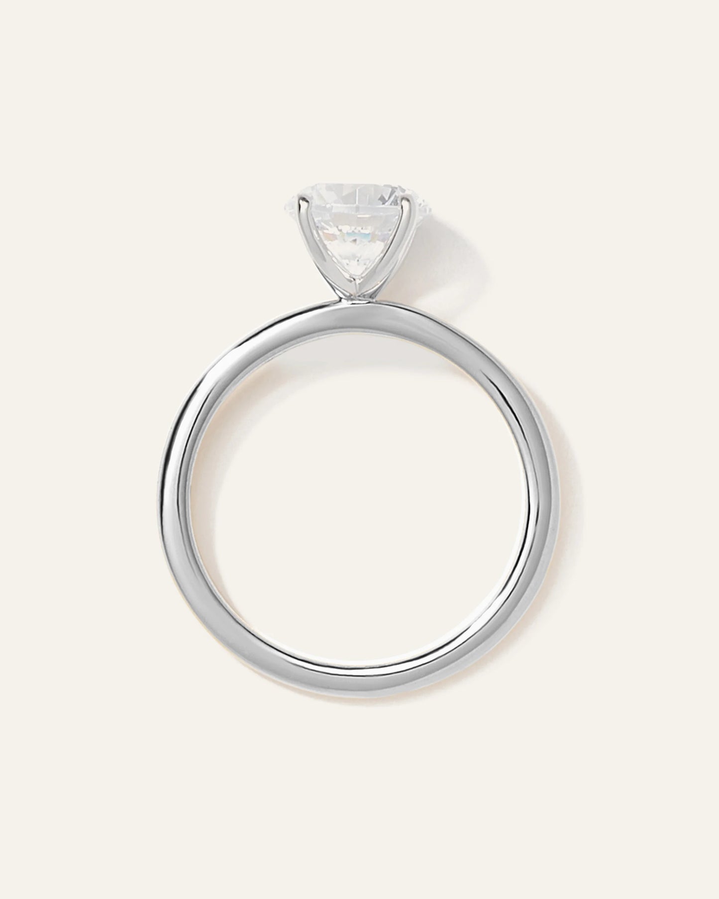 Lab Grown Diamond Round Petite Classic Engagement Ring - 1.50ct - 4 / Yellow Gold